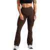 imageGymreapers High Waisted Flare Leggings for Women Stretchy Workout Bootcut Gym Leggings  Tummy Control Wide Leg Yoga PantsBrown
