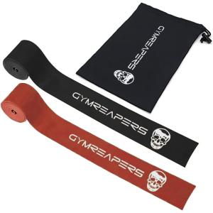 imageFloss Muscle Bands for Recovery ampamp Flossing Sore Muscles and Increasing Mobility  Compression Stretch Band Pair with Carrying CaseBlackRed Pair