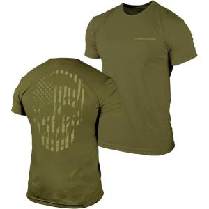 imageGymreapers American Reaper Moisture Wicking TShirts for Men  Workout Gym Shirts  Running Athletic Tees ampamp Dry Fit TshirtOlive