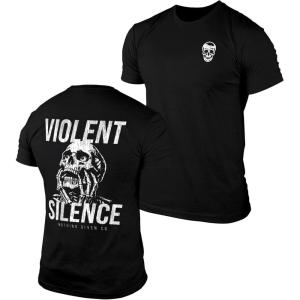 imageGymreapers Skull Moisture Wicking TShirts for Men  Short Sleeve Workout Gym Shirts  Running Athletic Tees ampamp Dry Fit TshirtViolent Silence