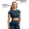 imageGymreapers Short Sleeve Workout Tops for Women  Crop Tops for Women Tee  Yoga Athletic Tops for Running Gym ampamp TrainingAtlantis