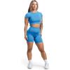 imageGymreapers Short Sleeve Workout Tops for Women  Crop Tops for Women Tee  Yoga Athletic Tops for Running Gym ampamp TrainingAzure