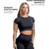 imageGymreapers Short Sleeve Workout Tops for Women  Crop Tops for Women Tee  Yoga Athletic Tops for Running Gym ampamp TrainingBlack