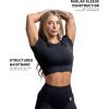 imageGymreapers Short Sleeve Workout Tops for Women  Crop Tops for Women Tee  Yoga Athletic Tops for Running Gym ampamp TrainingBlack