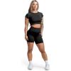 imageGymreapers Short Sleeve Workout Tops for Women  Crop Tops for Women Tee  Yoga Athletic Tops for Running Gym ampamp TrainingBlack Marl