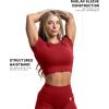imageGymreapers Short Sleeve Workout Tops for Women  Crop Tops for Women Tee  Yoga Athletic Tops for Running Gym ampamp TrainingBloodshot