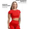 imageGymreapers Short Sleeve Workout Tops for Women  Crop Tops for Women Tee  Yoga Athletic Tops for Running Gym ampamp TrainingCarolina Reaper