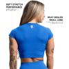imageGymreapers Short Sleeve Workout Tops for Women  Crop Tops for Women Tee  Yoga Athletic Tops for Running Gym ampamp TrainingElectric Blue