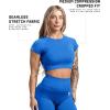imageGymreapers Short Sleeve Workout Tops for Women  Crop Tops for Women Tee  Yoga Athletic Tops for Running Gym ampamp TrainingElectric Blue