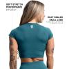 imageGymreapers Short Sleeve Workout Tops for Women  Crop Tops for Women Tee  Yoga Athletic Tops for Running Gym ampamp TrainingEmerald
