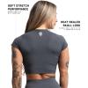 imageGymreapers Short Sleeve Workout Tops for Women  Crop Tops for Women Tee  Yoga Athletic Tops for Running Gym ampamp TrainingFlat Gray