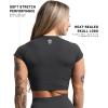 imageGymreapers Short Sleeve Workout Tops for Women  Crop Tops for Women Tee  Yoga Athletic Tops for Running Gym ampamp TrainingGraphite