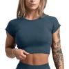 imageGymreapers Short Sleeve Workout Tops for Women  Crop Tops for Women Tee  Yoga Athletic Tops for Running Gym ampamp TrainingAtlantis