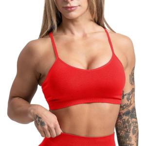 imageGymreapers Infinity Seamless Sports Bra for Women  Compression Fit Padded Bra for Gym Running Training Yoga ampamp FitnessCarolina Reaper