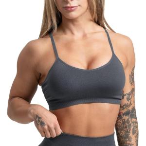 imageGymreapers Infinity Seamless Sports Bra for Women  Compression Fit Padded Bra for Gym Running Training Yoga ampamp FitnessFlat Gray