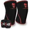 imageElbow Sleeves 1 Pair WWrist Wraps  Elbow Brace For Support ampamp Compression for Powerlifting Weightlifting Bench ampamp Tendonitis  5mm Neoprene  For Men ampamp WomenBlackRed
