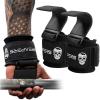 imageGymreapers Weight Lifting Hooks Pair Heavy Duty Power Wrist Straps Hand Grip Support For Deadlifts Pull Ups Shrugs  Gym Gloves For Men and WomenBlack