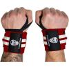 imageGymreapers Weightlifting Wrist Wraps IPF Approved 18quot Professional Quality Wrist Support with Heavy Duty Thumb Loop  Best Wrap for Powerlifting Competition Strength Training BodybuildingRedWhite