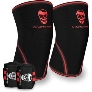 imageElbow Sleeves 1 Pair WWrist Wraps  Elbow Brace For Support ampamp Compression for Powerlifting Weightlifting Bench ampamp Tendonitis  5mm Neoprene  For Men ampamp WomenBlackRed
