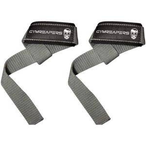 imageGymreapers Lifting Wrist Straps for Weightlifting Bodybuilding Powerlifting Strength Training ampamp Deadlifts  Padded Neoprene with 18 inch CottonGray