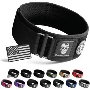 imageGymreapers Quick Locking Weight Lifting Belt for Men Gym Belt for Powerlifting Deadlift Belt with 4 Inch Neoprene Metal Buckle Back Support Weightlifting Belt WomenBlack  Patch