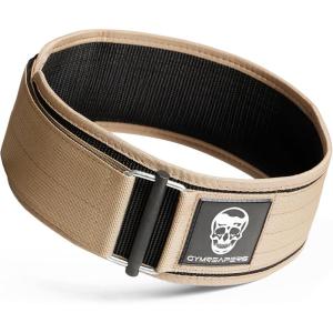 imageGymreapers Quick Locking Weight Lifting Belt for Men Gym Belt for Powerlifting Deadlift Belt with 4 Inch Neoprene Metal Buckle Back Support Weightlifting Belt WomenTan