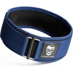 imageGymreapers Quick Locking Weight Lifting Belt for Men Gym Belt for Powerlifting Deadlift Belt with 4 Inch Neoprene Metal Buckle Back Support Weightlifting Belt WomenNavy