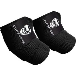 imageGymreapers Weightlifting Elbow Wraps 1 Pair  Flexible 40 Elbow Compression Strap ampamp Joint Support Brace  for Bench Press Powerlifting and PressingBlack