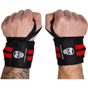 imageGymreapers Weightlifting Wrist Wraps IPF Approved 18quot Professional Quality Wrist Support with Heavy Duty Thumb Loop  Best Wrap for Powerlifting Competition Strength Training BodybuildingRed