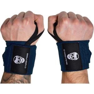 imageGymreapers Weightlifting Wrist Wraps IPF Approved 18quot Professional Quality Wrist Support with Heavy Duty Thumb Loop  Best Wrap for Powerlifting Competition Strength Training BodybuildingNavy