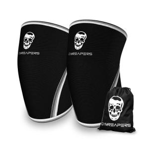 imageKnee Sleeves 1 Pair Gym Bag  Knee Sleeve ampamp Compression Brace for Squats Weightlifting Fitness and Powerlifting  Gymreapers 7MM Sleeve Pair  For Men ampamp Women  1 Year Warranty BW XLargeBlackWhite