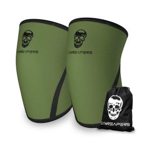 imageKnee Sleeves 1 Pair Gym Bag  Knee Sleeve ampamp Compression Brace for Squats Weightlifting Fitness and Powerlifting  Gymreapers 7MM Sleeve Pair  For Men ampamp Women  1 Year Warranty BW XLargeMilitary GreenBlack