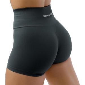 imageGymreapers Halo Seamless Shorts for Women  Squat Proof High Waisted Glute Scrunch Quick Drying Biker Yoga Running GymCharcoal