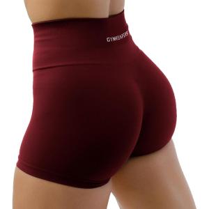 imageGymreapers Halo Seamless Shorts for Women  Squat Proof High Waisted Glute Scrunch Quick Drying Biker Yoga Running GymWine