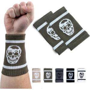 imageGymreapers SweatWicking Wrist Sweatbands  Breathable CottonBlend Athletic Wristbands for Gym Tennis Basketball Running  NonSlip Durable Workout ampamp Training GearOD Green