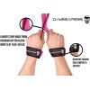 imageGymreapers 18quot Weightlifting Wrist Wraps ampamp Lifting Straps Combo  Competition Grade Wrist Support with Thumb Loop ampamp Padded Neoprene Straps for Powerlifting Bodybuilding Strength Training Pink