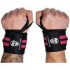 imageGymreapers 18quot Weightlifting Wrist Wraps ampamp Lifting Straps Combo  Competition Grade Wrist Support with Thumb Loop ampamp Padded Neoprene Straps for Powerlifting Bodybuilding Strength Training Pink