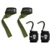 imageGymreapers Lifting Straps ampamp Hooks Bundle Green  Premium Grip Support Combo for Deadlifts Pulls Rows ampamp Heavy Lifting