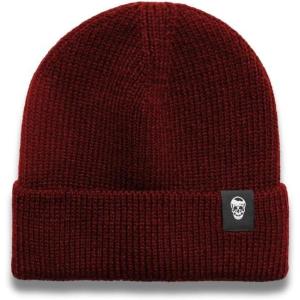 imageGymreapers Acrylic Ribbed Knit Cuffed Beanie Winter Warm Hat Unisex Skull Cap Beanie Hat for Men ampamp WomenMaroon