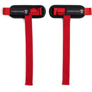 imageGymreapers GripLink Lifting Straps  Heavy Duty DRing Weight Lifting Wrist Straps with AntiSlip Silicone Grip Beads Cushioned ampamp Adjustable Support for Deadlifts Powerlifting Cable Machines ampamp Gym TrainingRed