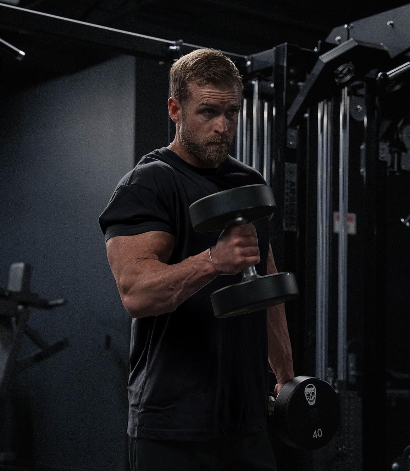 imageGymreapers Clip Tag Athletic Shirts for Men  Short Sleeve Workout Gym Shirts  Tagless Crew Neck TShirt amp Basic TeeBlack