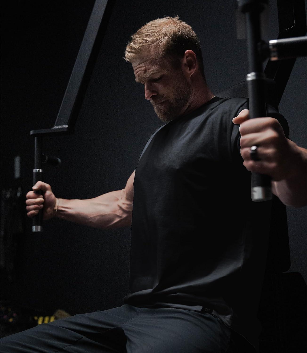 imageGymreapers Clip Tag Athletic Shirts for Men  Short Sleeve Workout Gym Shirts  Tagless Crew Neck TShirt amp Basic TeeBlack