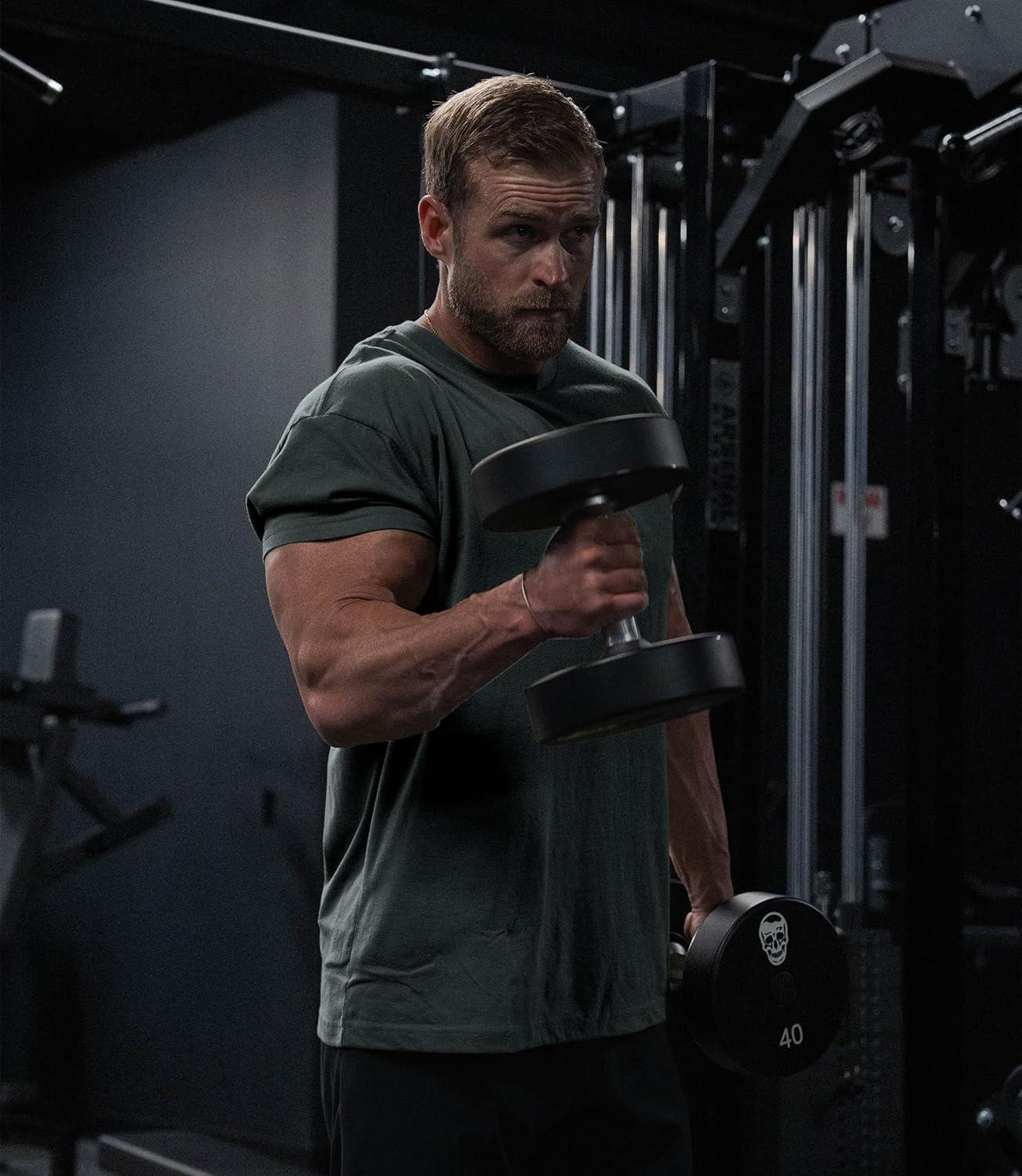 imageGymreapers Clip Tag Athletic Shirts for Men  Short Sleeve Workout Gym Shirts  Tagless Crew Neck TShirt amp Basic TeeCharcoal