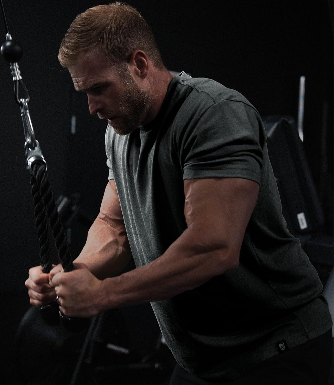 imageGymreapers Clip Tag Athletic Shirts for Men  Short Sleeve Workout Gym Shirts  Tagless Crew Neck TShirt amp Basic TeeCharcoal