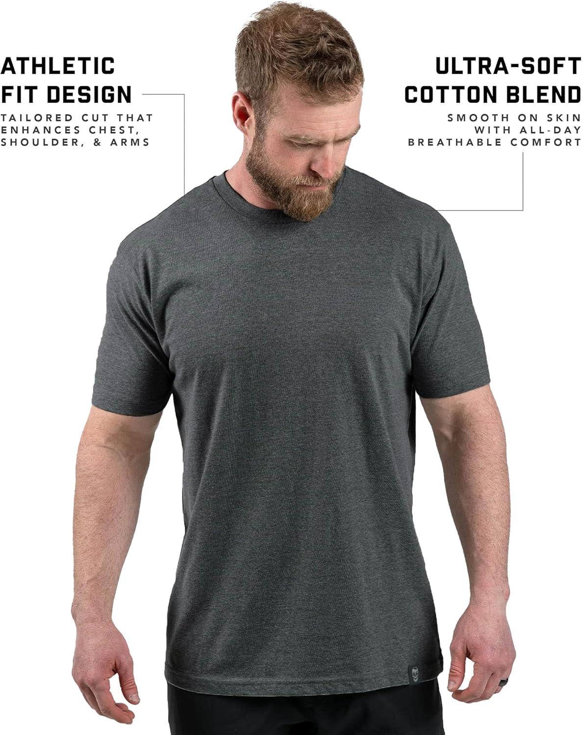 imageGymreapers Clip Tag Athletic Shirts for Men  Short Sleeve Workout Gym Shirts  Tagless Crew Neck TShirt amp Basic TeeCharcoal