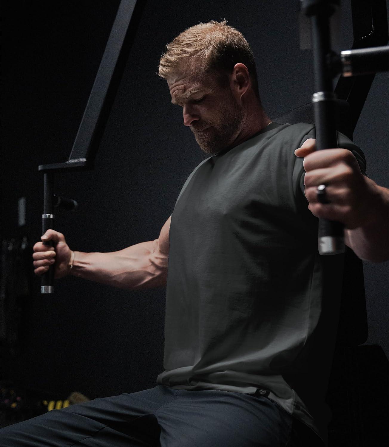 imageGymreapers Clip Tag Athletic Shirts for Men  Short Sleeve Workout Gym Shirts  Tagless Crew Neck TShirt amp Basic TeeCharcoal