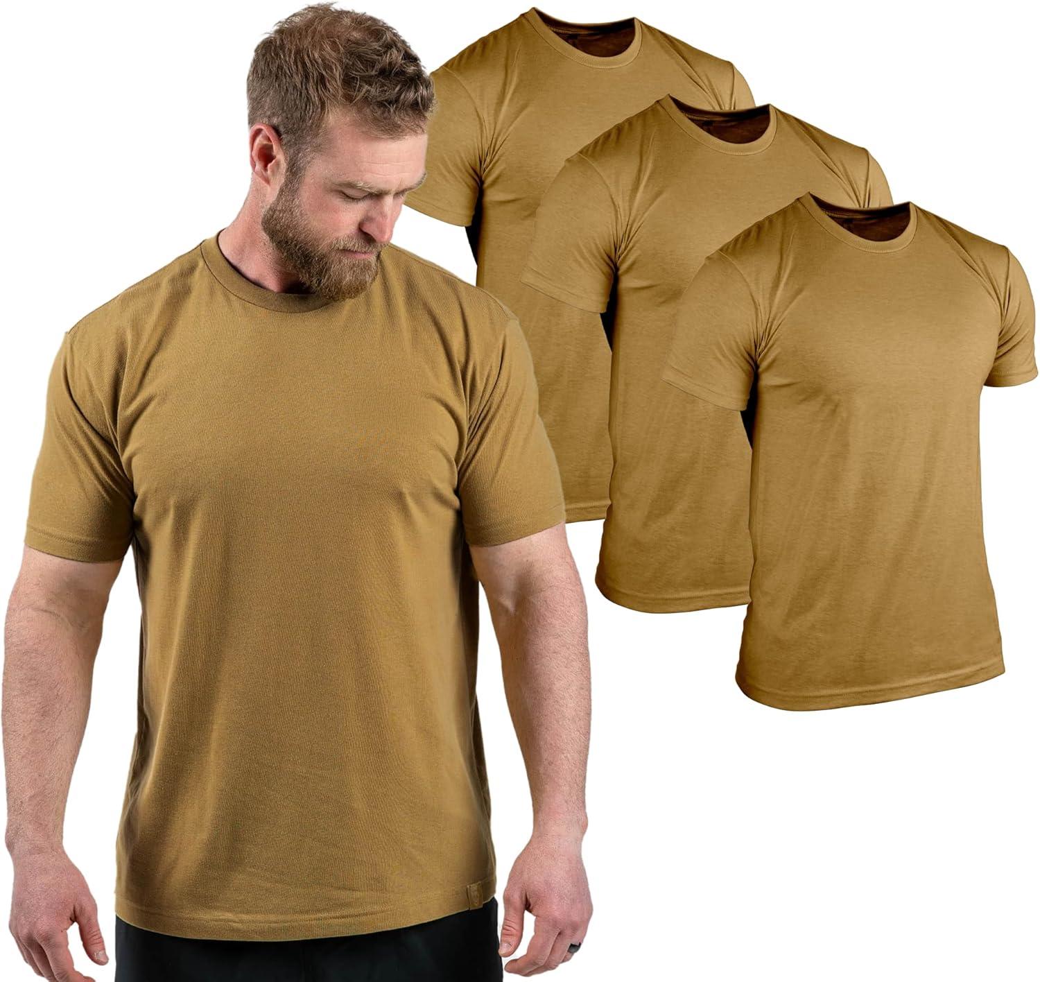 imageGymreapers Clip Tag Athletic Shirts for Men  Short Sleeve Workout Gym Shirts  Tagless Crew Neck TShirt amp Basic TeeKhaki