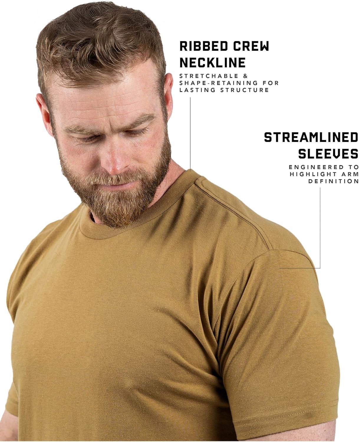 imageGymreapers Clip Tag Athletic Shirts for Men  Short Sleeve Workout Gym Shirts  Tagless Crew Neck TShirt amp Basic TeeKhaki
