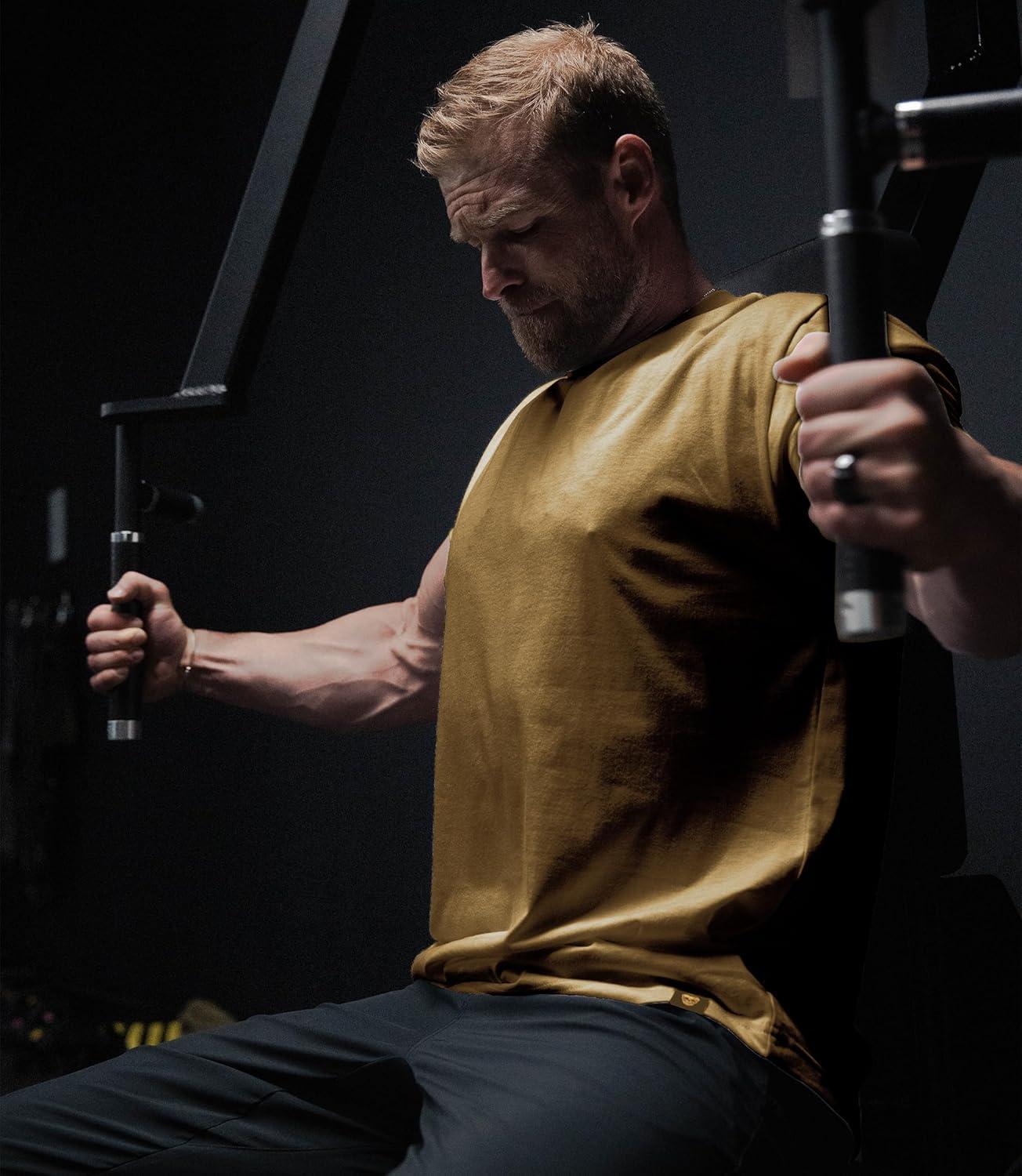 imageGymreapers Clip Tag Athletic Shirts for Men  Short Sleeve Workout Gym Shirts  Tagless Crew Neck TShirt amp Basic TeeKhaki