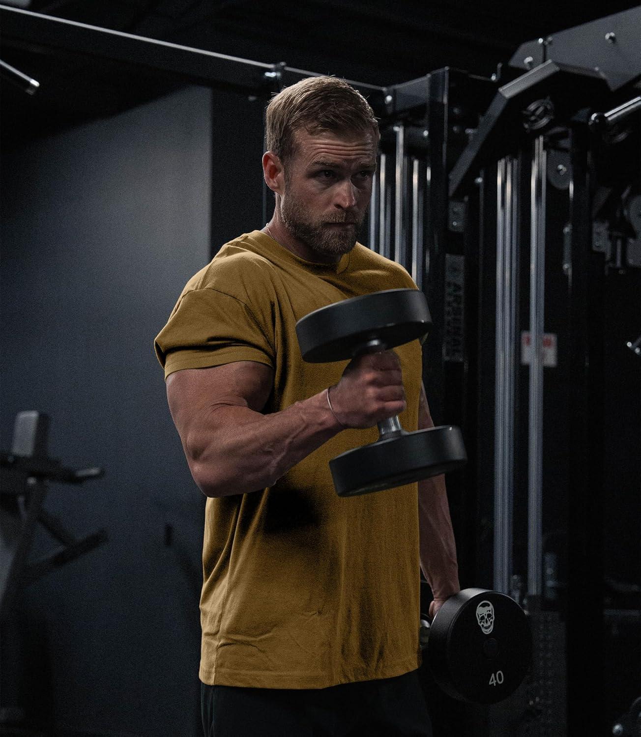 imageGymreapers Clip Tag Athletic Shirts for Men  Short Sleeve Workout Gym Shirts  Tagless Crew Neck TShirt amp Basic TeeKhaki